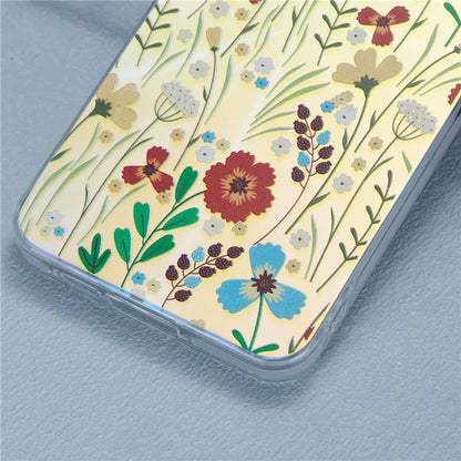 For Samsung Galaxy A55 5G Case PC+TPU Protective Phone Cover Laser Flower Pattern