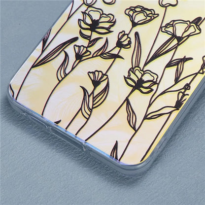 For Samsung Galaxy A55 5G Case PC+TPU Protective Phone Cover Laser Flower Pattern