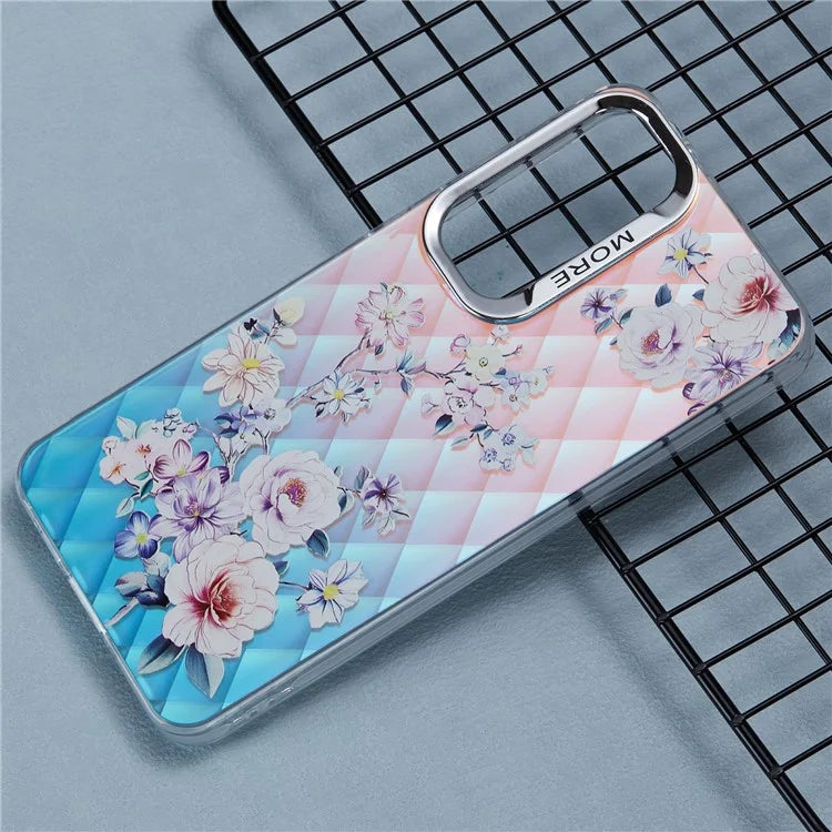 For Samsung Galaxy A55 5G Case PC+TPU Protective Phone Cover Laser Flower Pattern