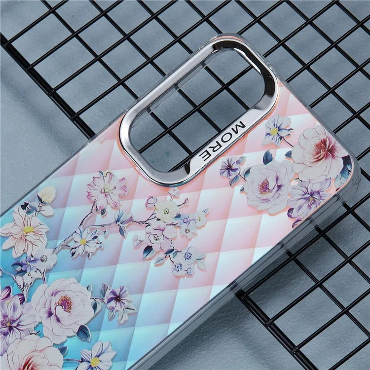 For Samsung Galaxy A55 5G Case PC+TPU Protective Phone Cover Laser Flower Pattern