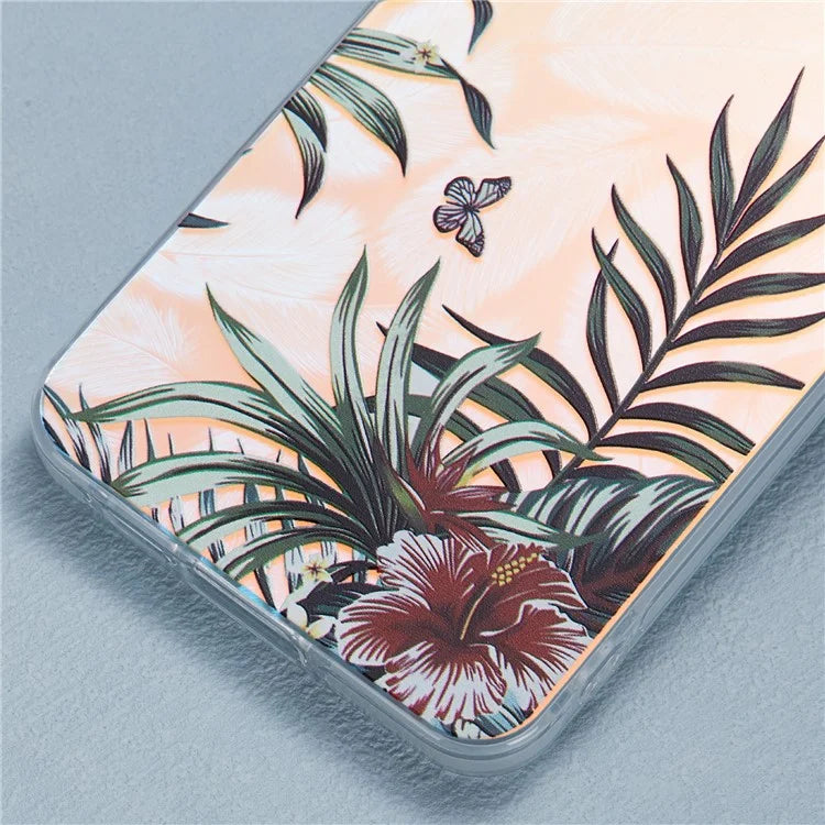 For Samsung Galaxy A55 5G Case PC+TPU Protective Phone Cover Laser Flower Pattern