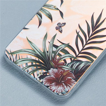 For Samsung Galaxy A55 5G Case PC+TPU Protective Phone Cover Laser Flower Pattern