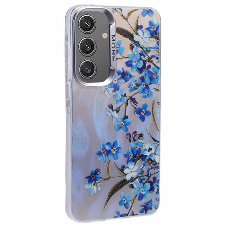 For Samsung Galaxy A55 5G Case PC+TPU Protective Phone Cover Laser Flower Pattern