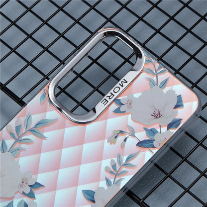 For Samsung Galaxy A35 5G Case Floral Aesthetic PC+TPU Phone Cover Electroplating Laser