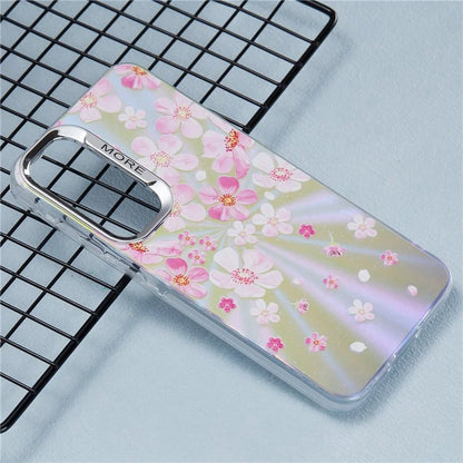 For Samsung Galaxy A35 5G Case Floral Aesthetic PC+TPU Phone Cover Electroplating Laser