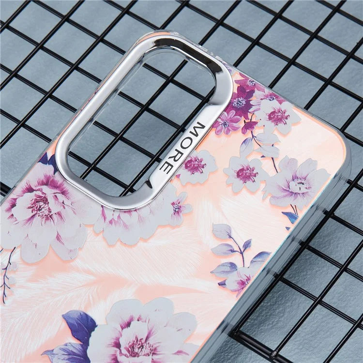 For Samsung Galaxy A35 5G Case Floral Aesthetic PC+TPU Phone Cover Electroplating Laser