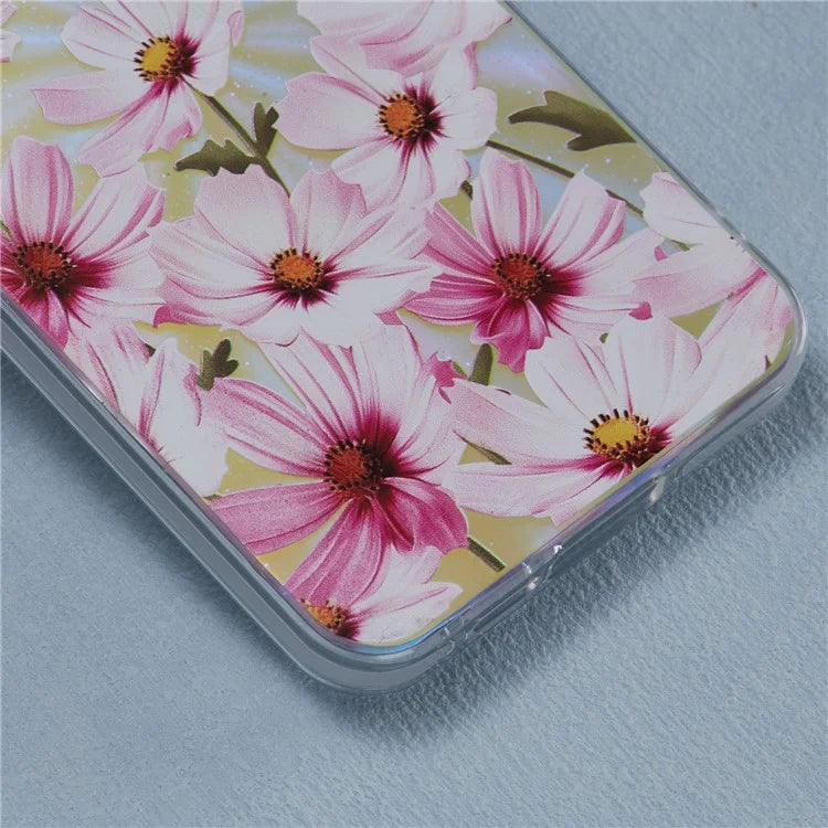 For Samsung Galaxy A15 5G Case PC+TPU Protective Phone Cover Laser Flower Pattern