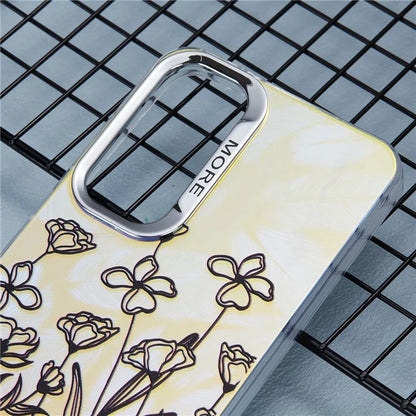 For Samsung Galaxy A15 5G Case PC+TPU Protective Phone Cover Laser Flower Pattern