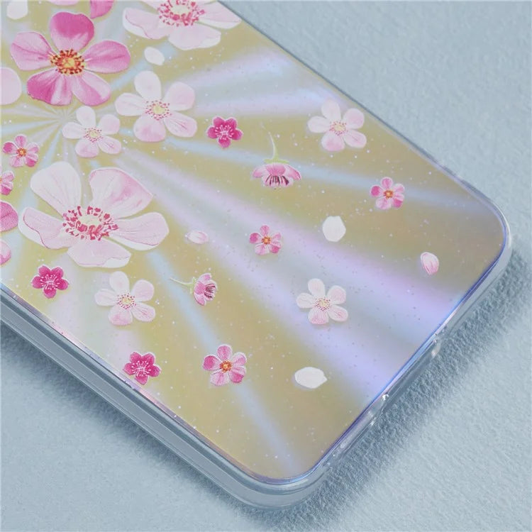 For Samsung Galaxy A15 5G Case PC+TPU Protective Phone Cover Laser Flower Pattern