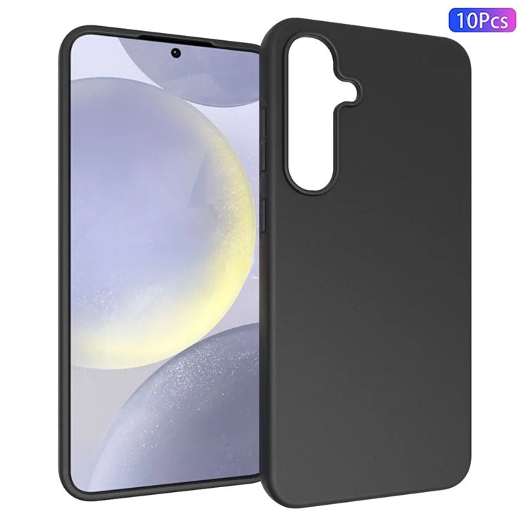 10Pcs  /  Pack for Samsung Galaxy S24 FE Case TPU Frosted Back Phone Cover, Anti-Fingerprint - Black