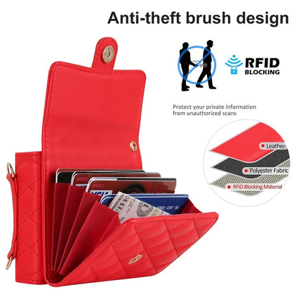 ZD 03 for Samsung Galaxy Z Flip6 5G Case Bag Design PU Leather Crossbody Phone Cover RFID Blocking