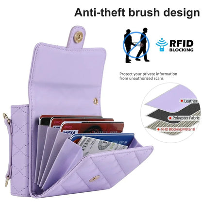 ZD 03 for Samsung Galaxy Z Flip6 5G Case Bag Design PU Leather Crossbody Phone Cover RFID Blocking