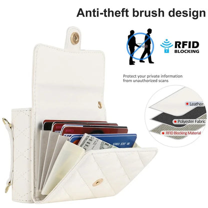 ZD 03 for Samsung Galaxy Z Flip6 5G Case Bag Design PU Leather Crossbody Phone Cover RFID Blocking