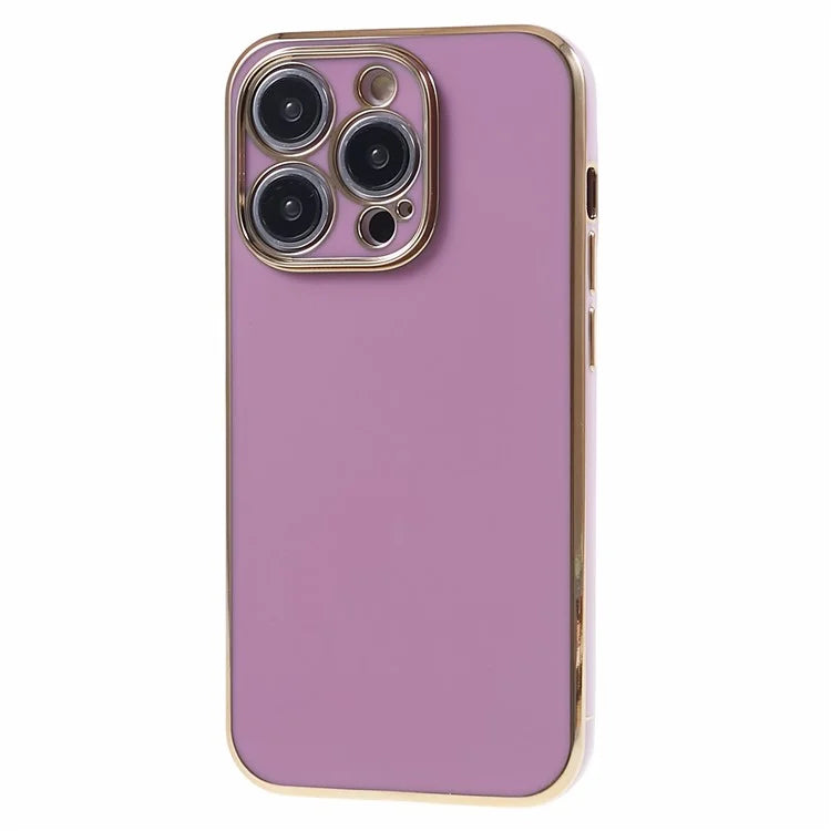 For iPhone 14 Pro Max Case Glossy TPU Flexible Phone Cover 6D Electroplating