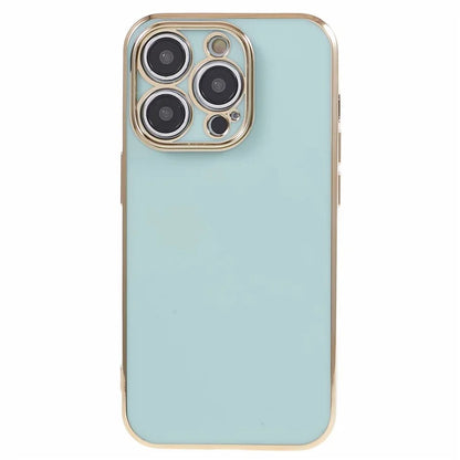For iPhone 14 Pro Max Case Glossy TPU Flexible Phone Cover 6D Electroplating