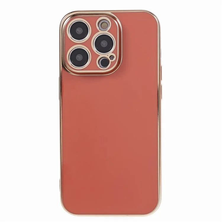 For iPhone 14 Pro Max Case Glossy TPU Flexible Phone Cover 6D Electroplating