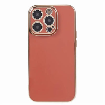For iPhone 14 Pro Max Case Glossy TPU Flexible Phone Cover 6D Electroplating