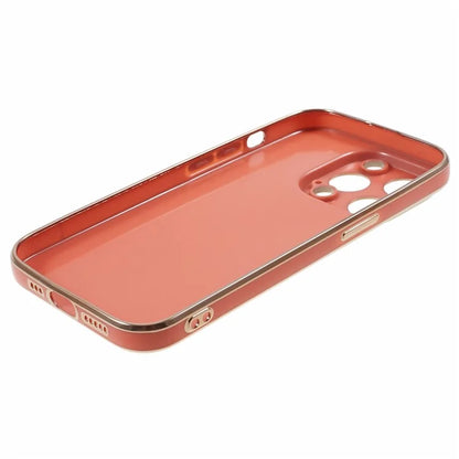 For iPhone 14 Pro Max Case Glossy TPU Flexible Phone Cover 6D Electroplating