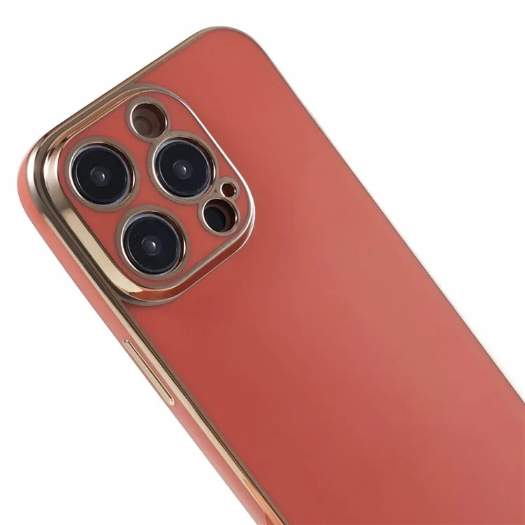 For iPhone 14 Pro Max Case Glossy TPU Flexible Phone Cover 6D Electroplating
