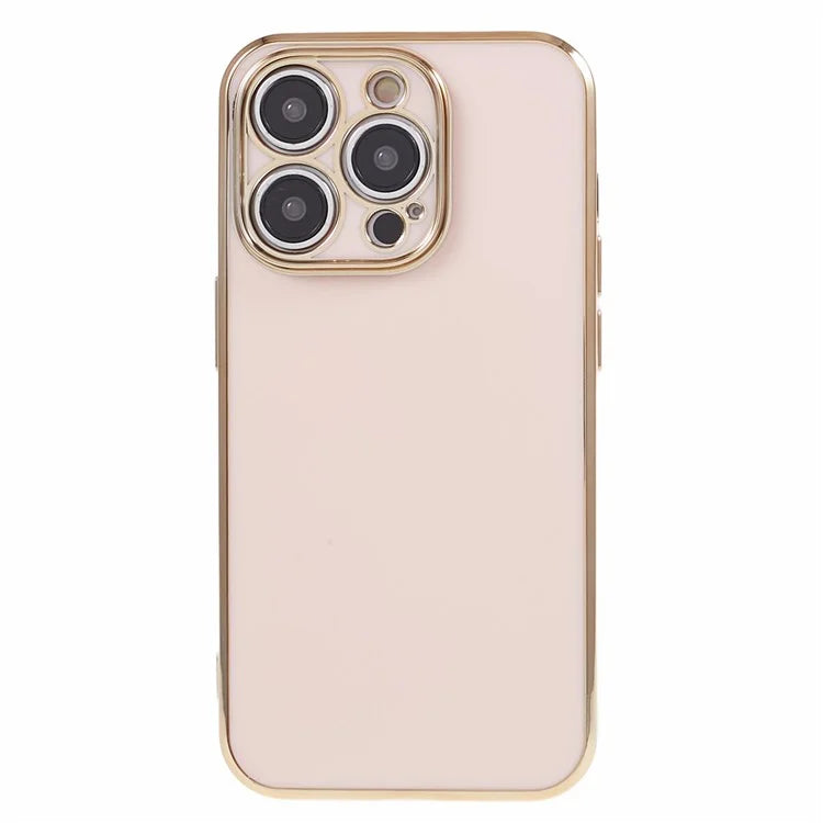 For iPhone 14 Pro Max Case Glossy TPU Flexible Phone Cover 6D Electroplating