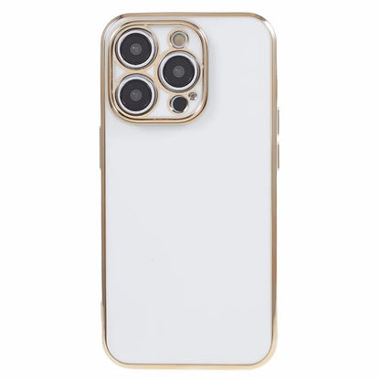 For iPhone 14 Pro Max Case Glossy TPU Flexible Phone Cover 6D Electroplating