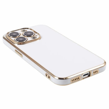 For iPhone 14 Pro Max Case Glossy TPU Flexible Phone Cover 6D Electroplating