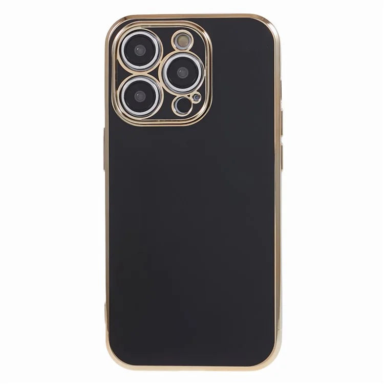 For iPhone 14 Pro Max Case Glossy TPU Flexible Phone Cover 6D Electroplating