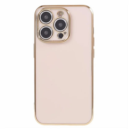 For iPhone 14 Pro TPU Case Glossy Finish 6D Electroplating Phone Cover