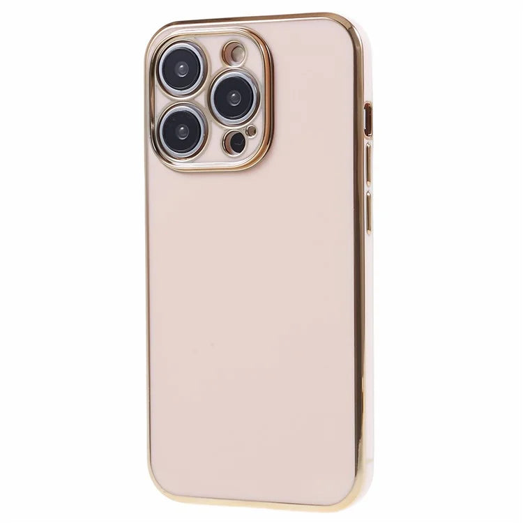 For iPhone 14 Pro TPU Case Glossy Finish 6D Electroplating Phone Cover