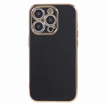 For iPhone 14 Pro TPU Case Glossy Finish 6D Electroplating Phone Cover