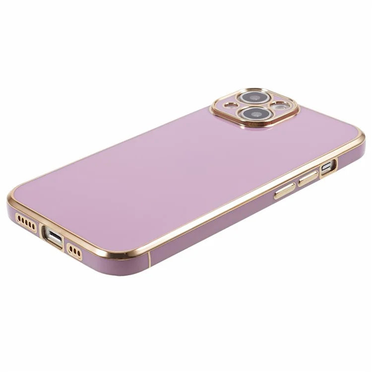 For iPhone 13 Phone Case Glossy 6D Electroplating TPU Protective Cover