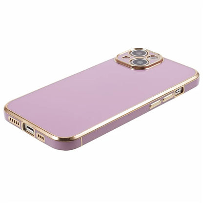 For iPhone 13 Phone Case Glossy 6D Electroplating TPU Protective Cover