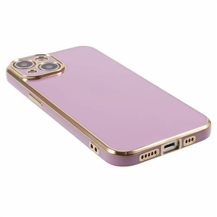 For iPhone 13 Phone Case Glossy 6D Electroplating TPU Protective Cover