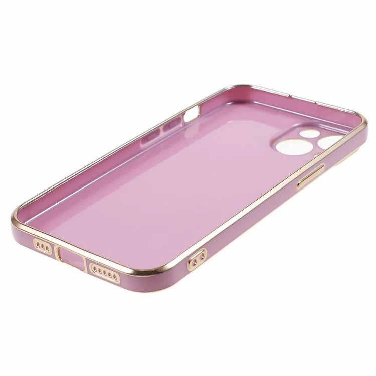 For iPhone 13 Phone Case Glossy 6D Electroplating TPU Protective Cover
