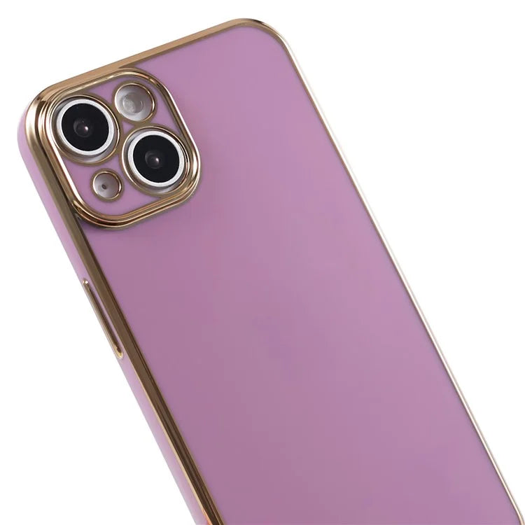 For iPhone 13 Phone Case Glossy 6D Electroplating TPU Protective Cover