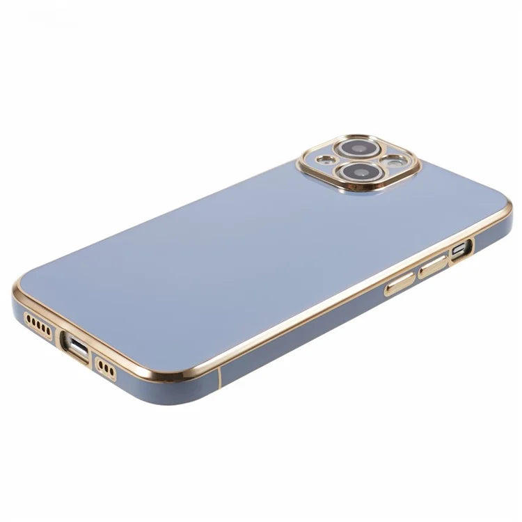 For iPhone 13 Phone Case Glossy 6D Electroplating TPU Protective Cover