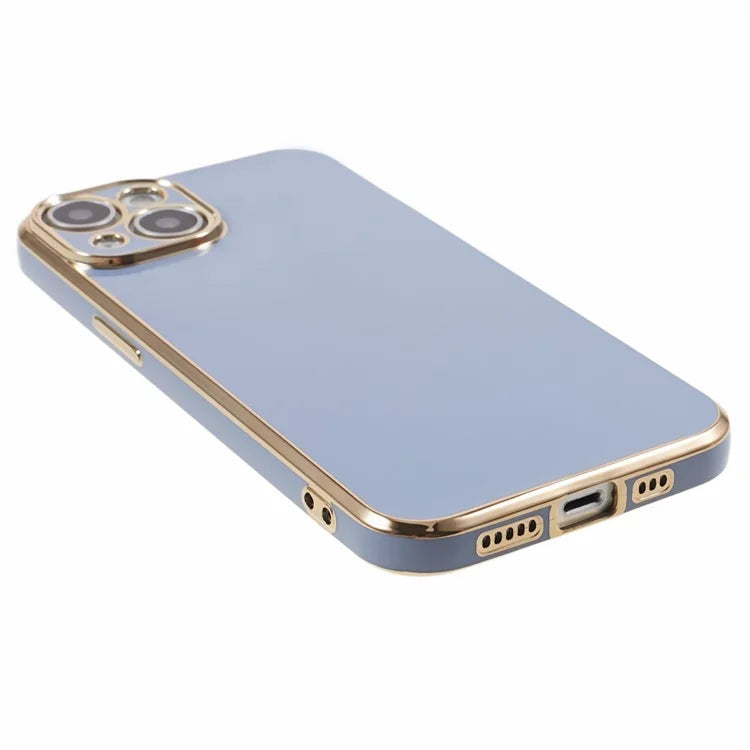 For iPhone 13 Phone Case Glossy 6D Electroplating TPU Protective Cover