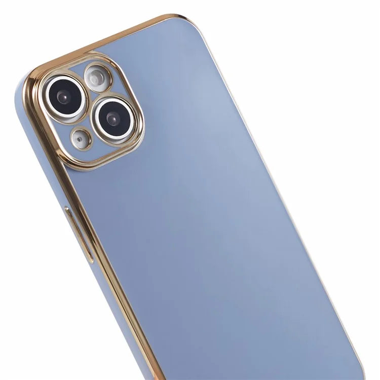 For iPhone 13 Phone Case Glossy 6D Electroplating TPU Protective Cover