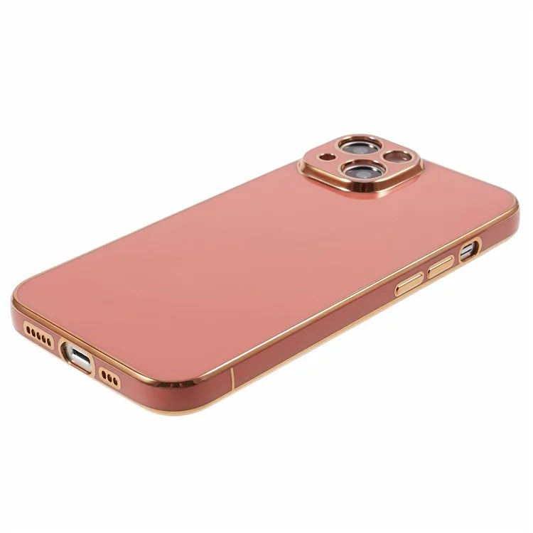 For iPhone 13 Phone Case Glossy 6D Electroplating TPU Protective Cover