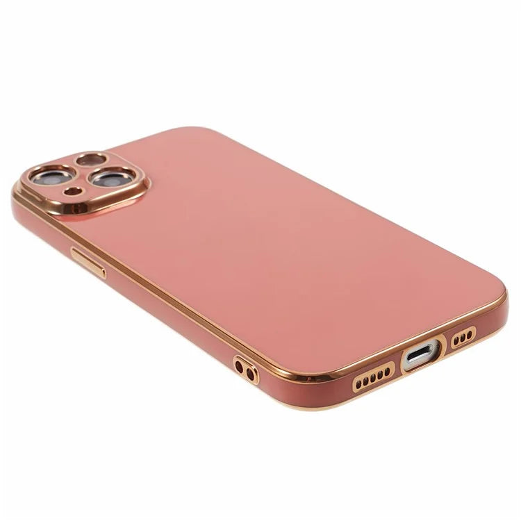 For iPhone 13 Phone Case Glossy 6D Electroplating TPU Protective Cover