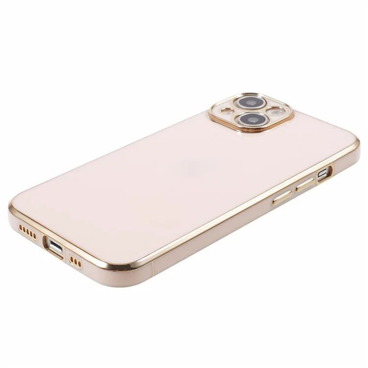 For iPhone 13 Phone Case Glossy 6D Electroplating TPU Protective Cover