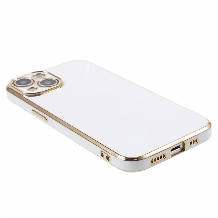 For iPhone 13 Phone Case Glossy 6D Electroplating TPU Protective Cover