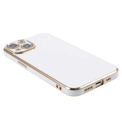For iPhone 13 Phone Case Glossy 6D Electroplating TPU Protective Cover