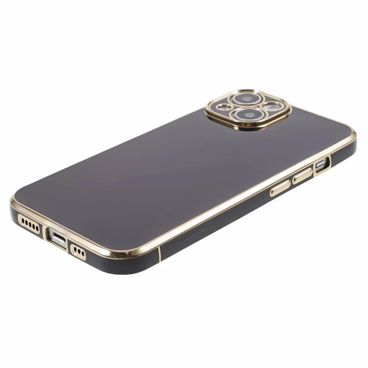 For iPhone 13 Phone Case Glossy 6D Electroplating TPU Protective Cover