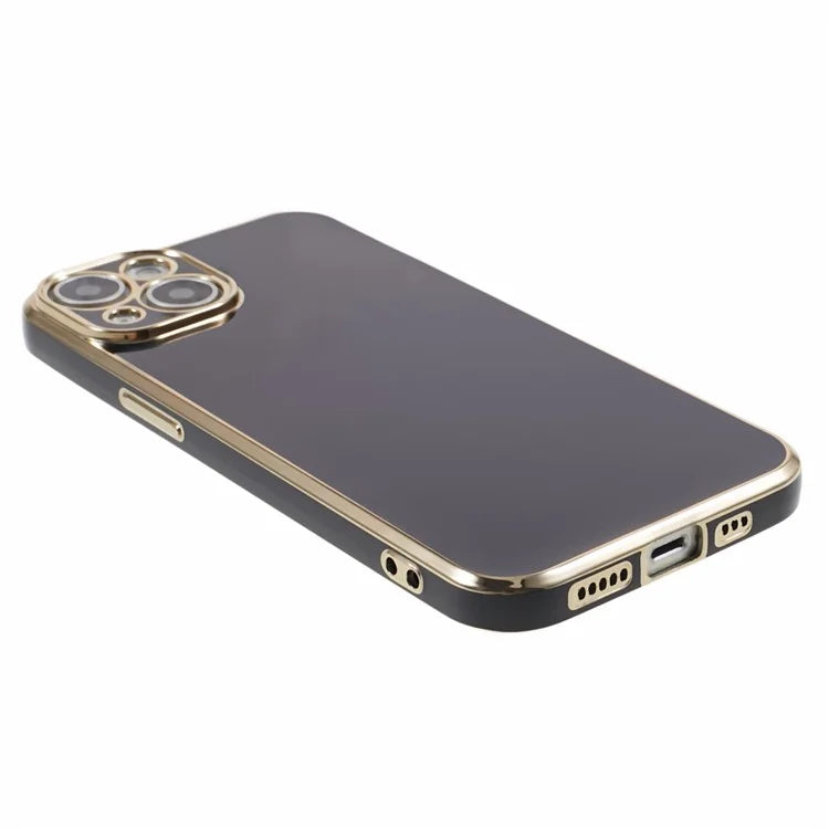For iPhone 13 Phone Case Glossy 6D Electroplating TPU Protective Cover