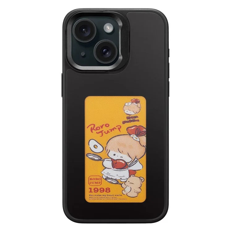 INKZONE For iPhone 15 E Ink Phone Case Kickstand Four-Color Display NFC Projection Pattern