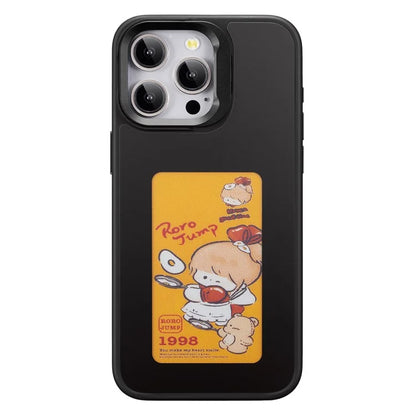INKZONE For iPhone 14 Pro Max Four-Color Ink Phone Case DIY Pattern Kickstand Phone Cover