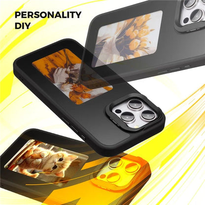 INKZONE For iPhone 13 Pro 4-Color E Ink Phone Case Kickstand DIY Customized Pattern