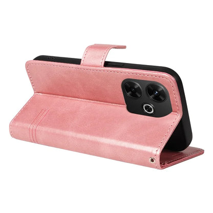 For Xiaomi Redmi 13 5G / 13 4G Anti-Scratch Phone Case Imprinted Line PU Leather Cover Wallet with Wrist Strap