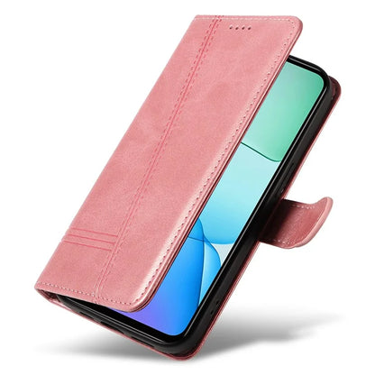 For Xiaomi Redmi 13 5G / 13 4G Anti-Scratch Phone Case Imprinted Line PU Leather Cover Wallet with Wrist Strap